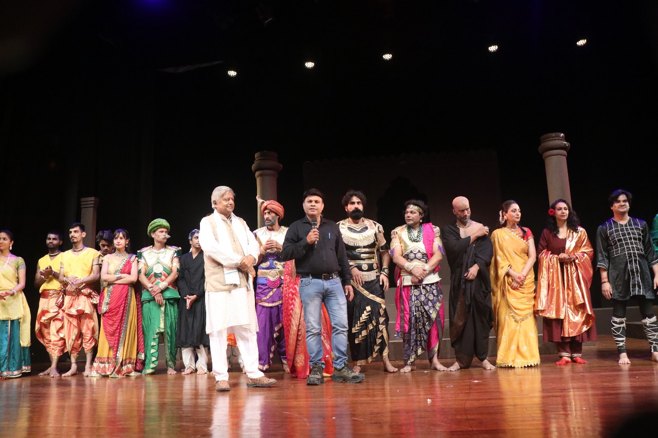 Cast and guests addressing the audience after a performance